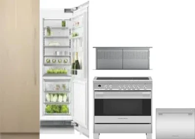 5 Piece Package Includes Refrigerator, Freezer, Range, Hood And Dishwasher